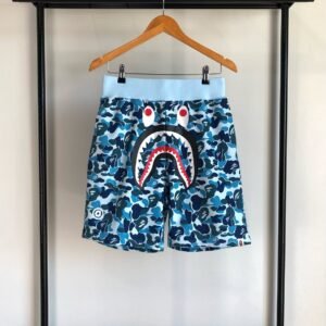 BAPE Blue Camo Shark Sweat Shorts