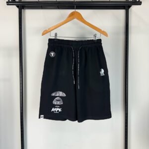 AAPE Black Logo Sweat Shorts